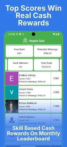 Download Happie Quiz Win Cash Rewards – Kuis Seru Berhadiah Uang - Screenshot 1