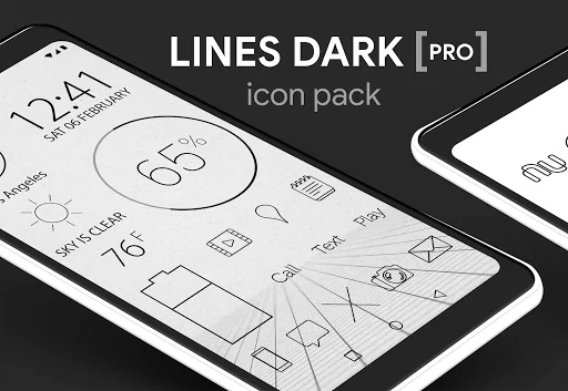 Download Lines Dark Pro – Ikon Minimalis Elegan untuk Android - Screenshot 15