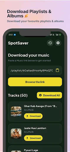 Download SpotSaver Terbaru – Simpan Musik Offline Gratis - Screenshot 2