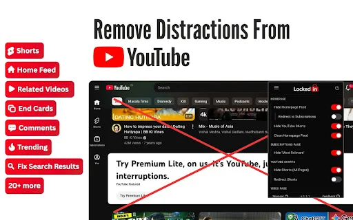 Download LockedIn Terbaru – Sembunyikan YouTube Shorts & Fokus - Screenshot 1