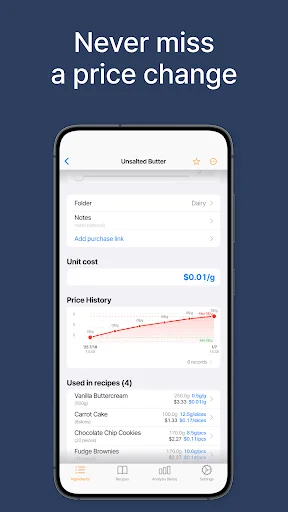 Download KitchenCost Terbaru – Hitung Biaya Resep & Profit Instan - Screenshot 3