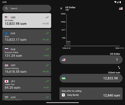 Unduh Currency Rates Uzbekistan Terbaru – Cek Kurs Bank Gratis - Screenshot 6