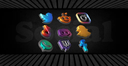 Download Auric Dark – 3D Icon Pack Terbaru – Ikon Premium AMOLED - Screenshot 16