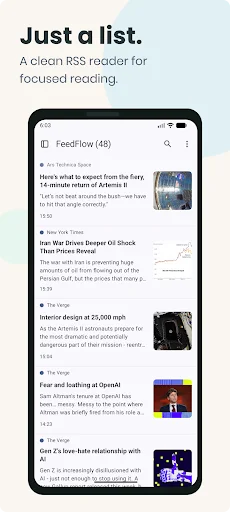 Download FeedFlow RSS Reader Terbaru – Pembaca Berita Minimalis - Screenshot 1