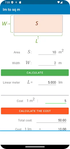 Download Linear Meter – m2 – Konversi Satuan Cepat & Gratis - Screenshot 3