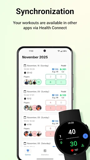 Download Racket Score – Pelacak Skor Padel & Tenis Wear OS - Screenshot 5