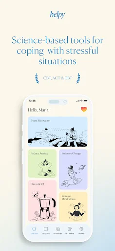 Download Helpy: Aplikasi CBT AI Terbaik untuk Atasi Kecemasan - Screenshot 1
