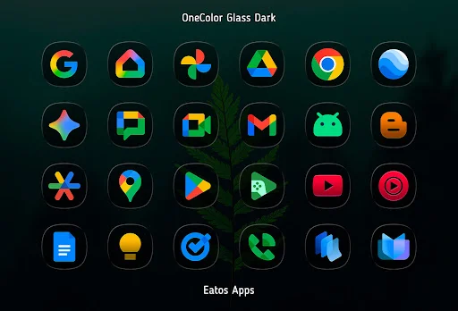 Download OneColor GlassDark Icon Pack – Ikon Kaca Elegan Android - Screenshot 2