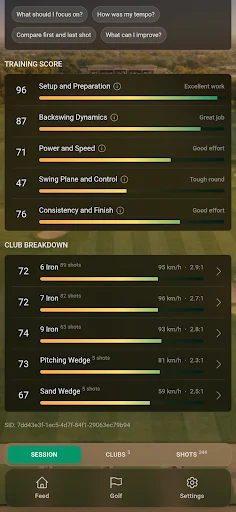 Download FocusGolf Terbaru – Analisis Ayunan Golf AI di Smartwatch - Screenshot 6
