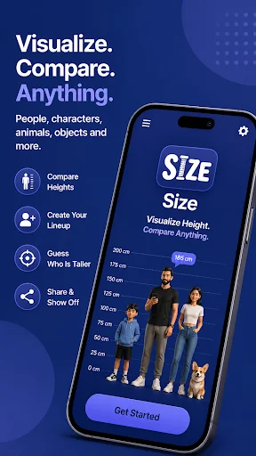 Download size Terbaru – Bandingkan Tinggi Karakter & Orang Gratis - Screenshot 1