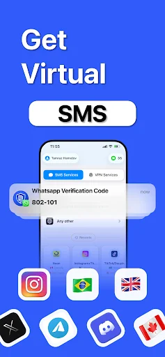 Download SafeSim – Nomor Virtual SMS & Verifikasi Instan - Screenshot 7