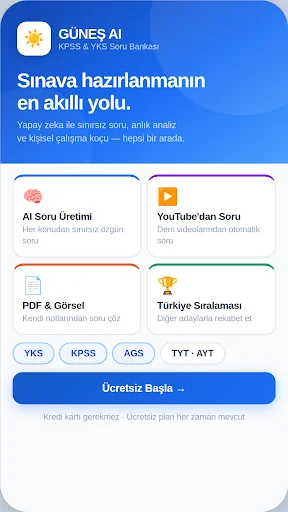 Download GÜNEŞ AI: Bank Soal YKS KPSS – Ubah PDF ke Soal Latihan - Screenshot 1