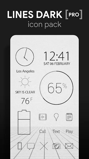 Download Lines Dark Pro – Ikon Minimalis Elegan untuk Android - Screenshot 1