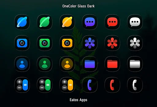 Download OneColor GlassDark Icon Pack – Ikon Kaca Elegan Android - Screenshot 3