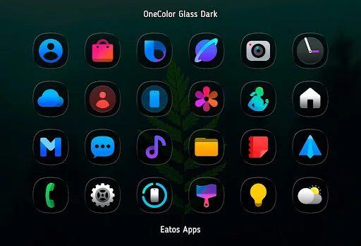 Download OneColor GlassDark Icon Pack – Ikon Kaca Elegan Android - Screenshot 1