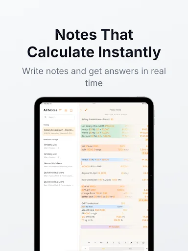 Download NoteCalc Terbaru – Notepad Pintar & Kalkulator Gratis - Screenshot 6