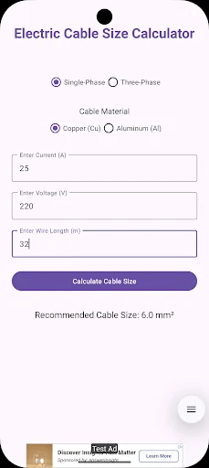 Download Electric Cable Size Calculator Terbaru – Gratis - Screenshot 8